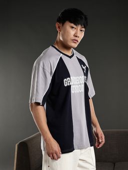 Eszett - Men Grindhouse Grey Oversized T-Shirt