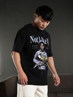 Eszett - Men Not Like Us Black Oversized T-Shirt