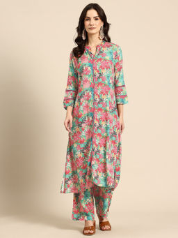 Sia - Ab Pehnegi Duniya - Women's Multi-Colour Rayon Floral Printed Kurta And Pant