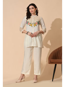 Sia - Ab Pehnegi Duniya - Women's White Art Silk Embroidered Co-Ord Set