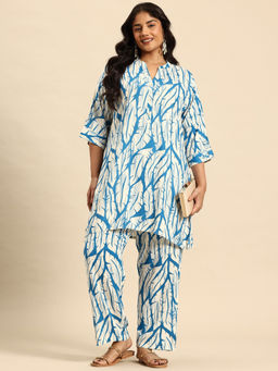 Sia - Ab Pehnegi Duniya - Women's Rayon Printed Blue Thorn Co-Ord Set