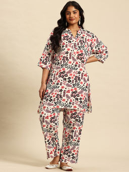 Sia - Ab Pehnegi Duniya - Women's Rayon Floral Printed White Aop Co-Ord Set