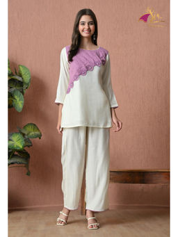 Sia - Ab Pehnegi Duniya - Women's Embroidered Regular Fit Casual Purple Co-Ord Set