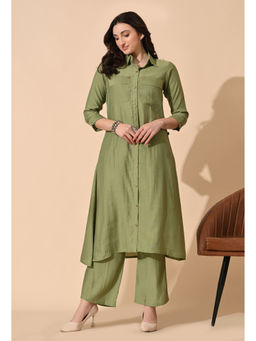 Sia - Ab Pehnegi Duniya - Women's Stripes Lemon Green Co-Ord Set