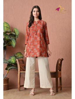 Sia - Ab Pehnegi Duniya - Women's Cotton Printed Rust Co-Ord Set