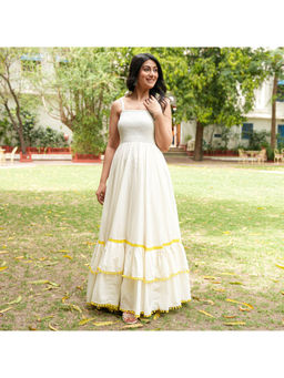 Urbanstree - Women's White Gulnar Cotton Dress