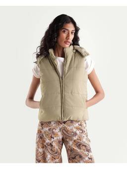 RAREISM - Women Beige Solid/Plain Polyester Jacket