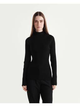 RAREISM - Women Black Textured Viscose Blend Sweater