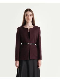 RAREISM - Women Maroon Solid/Plain Polyester Jacket