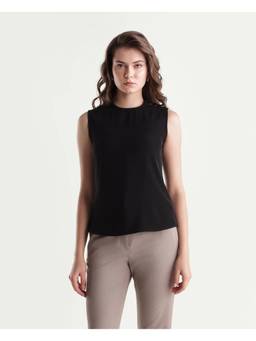 RAREISM - Women Black Solid/Plain Polyester Top