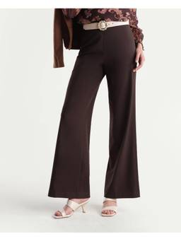 RAREISM - Women Brown Solid/Plain Polyester Blend Pant