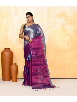 Ruuprekha - Pink Woven Handloom Pure Tissue Saree with Unstitched Blouse