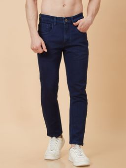 Globus - Men Navy Blue Mid Rise Tapered Fit Jeans