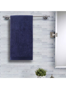 Maspar - Colorart 550GSM Embedded Stripe Solid Navy Bath Towel