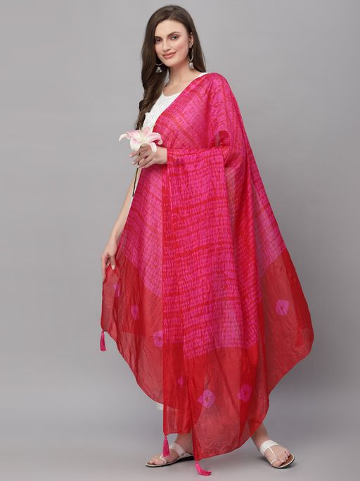 Baby Pink Embellished Silk Dupatta main image 1