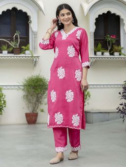 VredeVogel - Pink Silk Blend Kurta with Pant