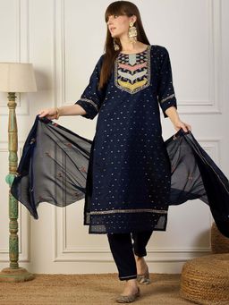 VredeVogel - Blue Women Kurta with Pant and Dupatta
