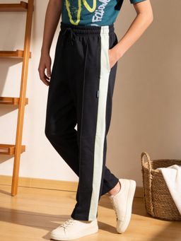 Lil Tomatoes - Boys Cotton Looper Knit Black Stripes Summer Trackpant