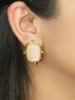 Queens Jewels - Pink Isabella Semi Precious Stone Stud Earrings