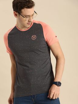 Being Human - Men Colorblock Charcoal T-Shirt