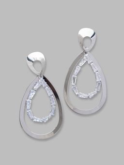 Globus - Silver Plated Geometric Drop Earring-3619603001