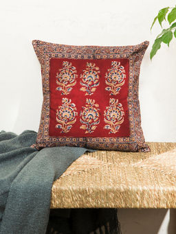 Fabindia - Brown Sandhya Kalamkari Printed Cotton Cushion Cover (16x16)