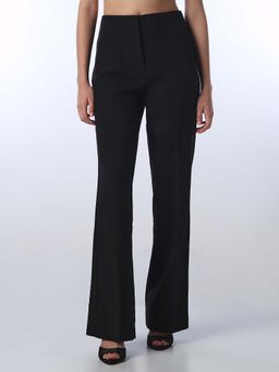 ONLY - Women Solid Tailored Fit High-Rise Black Pants