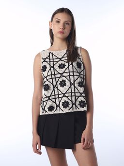 ONLY - Women Embroidered Regular Fit White Top