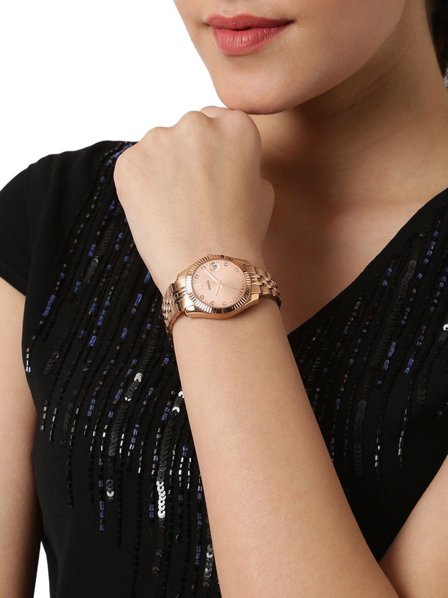 Fossil scarlette mini rose gold best sale