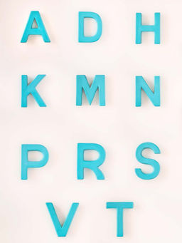 The Wishing Chair - Blue Mottled Mono H Alphabet Wall Hanging