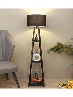Tu Casa - Black Seasa Wistera Floor Lamp with Shelf