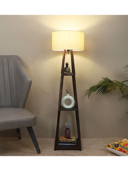Tu Casa - Cream Seasa Wistera Floor Lamp with Shelf