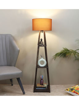 Tu Casa - Brown Seasa Wistera Floor Lamp with Shelf