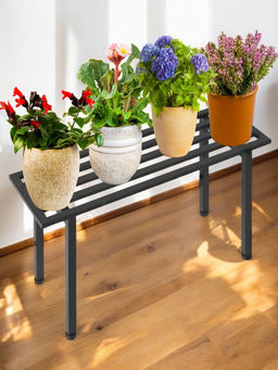 Ecofynd - Black Heavy Duty Metal Plant Stand