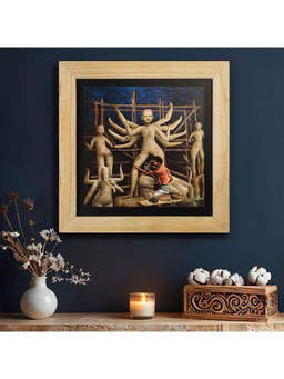 Island Rangoli - Durga In Making Wall Painting