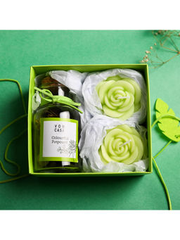Voncasa - Green Color Candle Gift