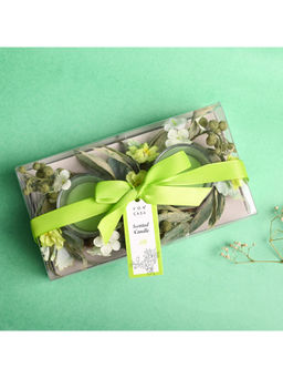 Voncasa - Green Color Wax Scented Candle (Set Of 2)