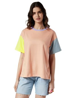 The Souled Store - Candy Colour Block Oversized T-Shirt for Women
