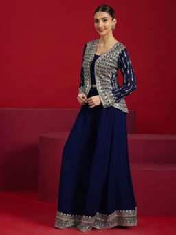 Libas Art - Blue Embellished Georgette Co-Ords for Women