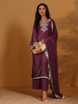 Varanga - Zari and Sequin Embroidered Kurta with Pant and Dupatta (Set of 3)
