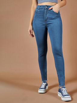 DOLCE CRUDO - Women Blue Skinny Fit Skinny High Rise Stretchable Jeans