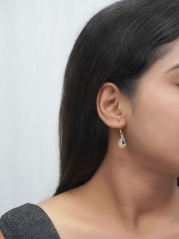 Niscka - Water Blue-Grey Floral Earrings