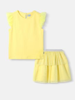 Nautinati - s Girls' Party of Tiered Tulle Skirt and Top With Hairband (Set of 2)