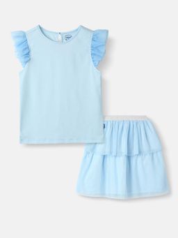 Nautinati - s Girls' Party of Tiered Tulle Skirt and Top With Hairband (Set of 2)