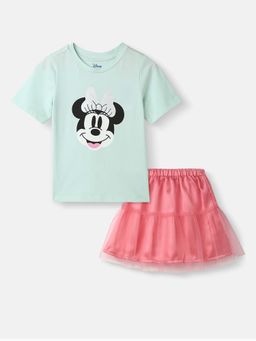 Nautinati - Girls' Minnie Mouse of T-shirt and Tiered Tulle Skirt (Set of 2)