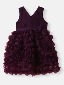 Nautinati - Girls' Party Frock With Roses and Pearl Embellishment Gown