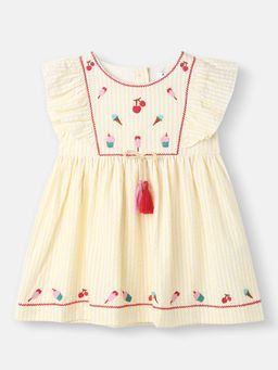 Nautinati - Girls' Embroidered Woven Frock