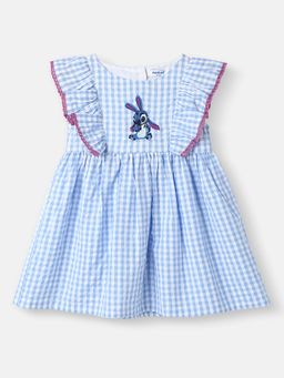 Nautinati - Girls' and Pleated Fabric Minnie Mouse Applique Dress