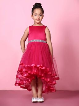 Toy Balloon Kids - Kids Magenta Hi Low Girls Party Wear Dress
