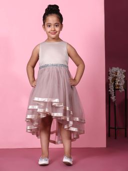 Toy Balloon Kids - Kids Mauve Hi Low Girls Party Wear Dress
